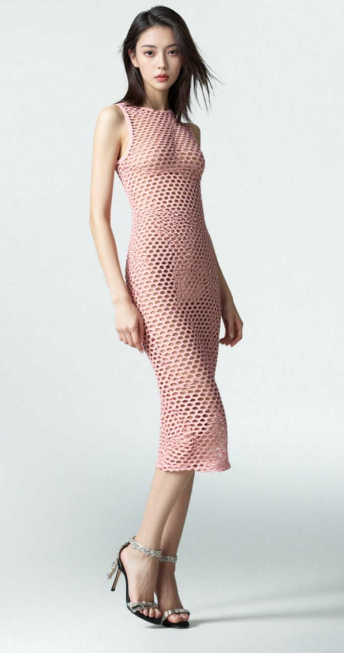 FOREVER 21 Women's NWT Swimwear COVERUP Blush Pink Mesh Size S long